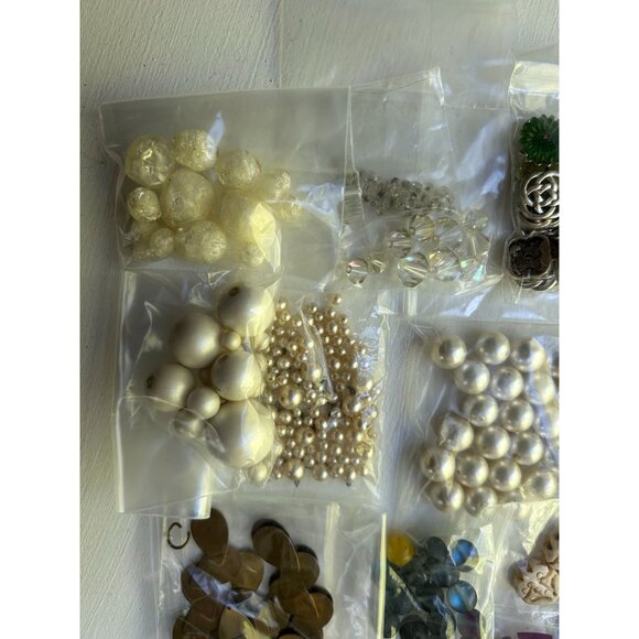 Mixed bead Lot Multiple Colors, Sizes, Metal, Plastic, Crystals, Carved - Picture 2 of 6